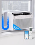 Midea 8,000 BTU U Shaped Window Air Conditioner, Cools up to 350 Sq Ft